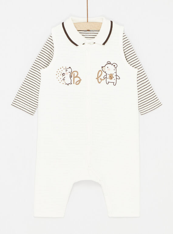 Set aus Body und Overall in weiß und braun SOU1ENS3 / 23WF0411ENSA001