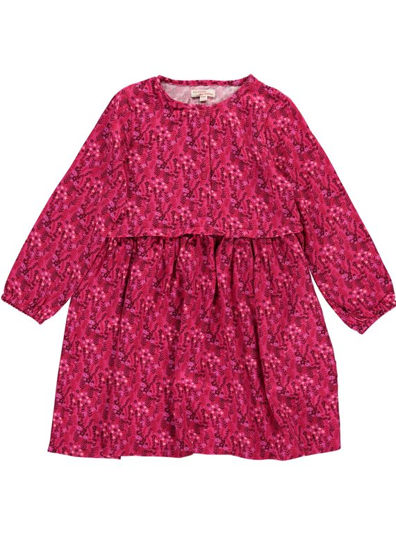 Girls' long-sleeved fluid dress DAROBE6 / 18W90186ROB099