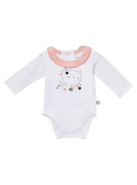 Langärmeliger Mädchen-Body zur Geburt JOU1BOD4 / 20SF03J1BOD000