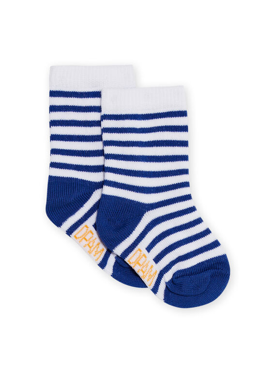 Baby Junge weiß und blau gestreifte Socken NYUJOCHOR1 / 22SI1062SOQ000
