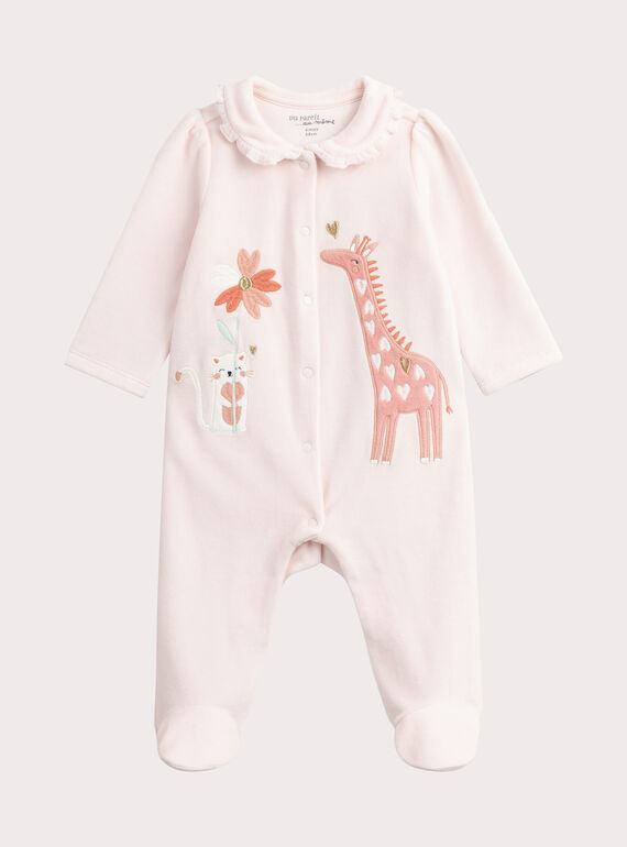 Hellrosa Tieranimationsanzug für Baby Mädchen  VEFIGREGIR / 24WH1371GRE301