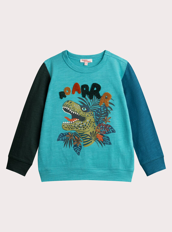 T-Shirt dreifarbig Animation Dinosaurier für Jungen  VOKLITEE1 / 24W90242TML202