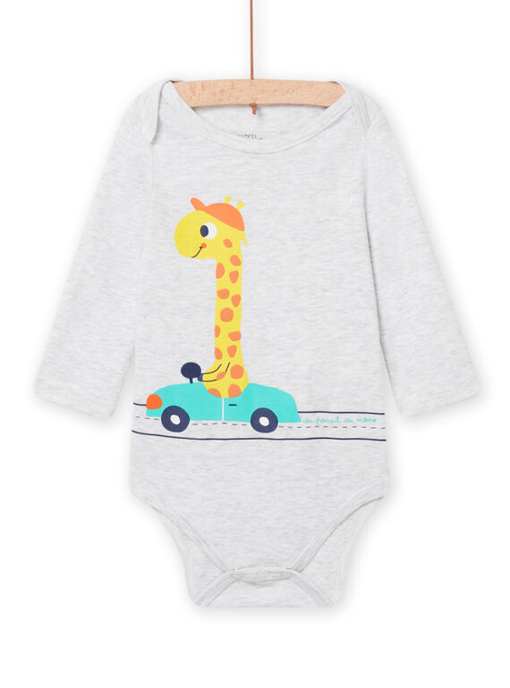 Baby Junge grauer Teddy mit Giraffenmuster NEGABODGIF / 22SH14I5BDLJ920