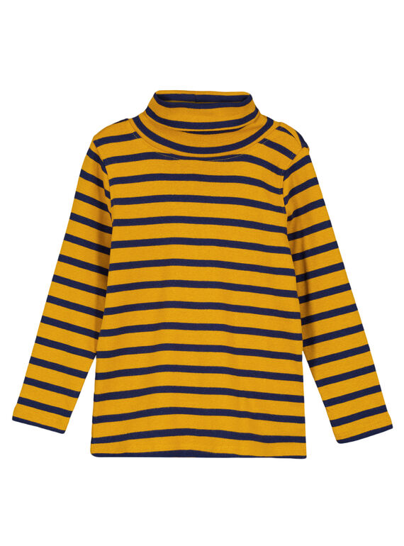 Unterziehpullover gerippt ocker und grau gestreift GOJOSOUP3 / 19W902L4D3BB107