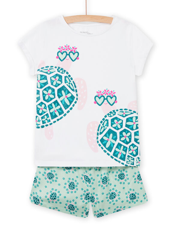 Schlafanzug für Kind Mädchen, weiß, blau und rosa NEFAPYJTUR / 22SH11HBPYJ000