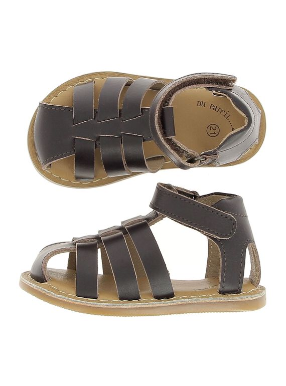 Baby boys' leather sandals CBGSANDUN1 / 18SK38W3D0E802