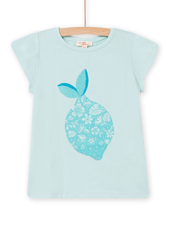 Kind Mädchen grünes Kurzarm-T-Shirt NAJOTI5 / 22S90173TMC614
