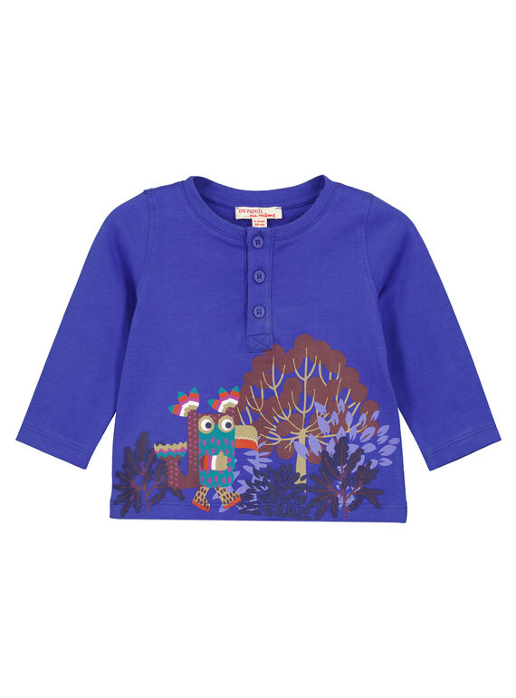Irisblaue Jersey-Tunika für Babys Jungen GUVIOTEE2 / 19WG10R2TML706