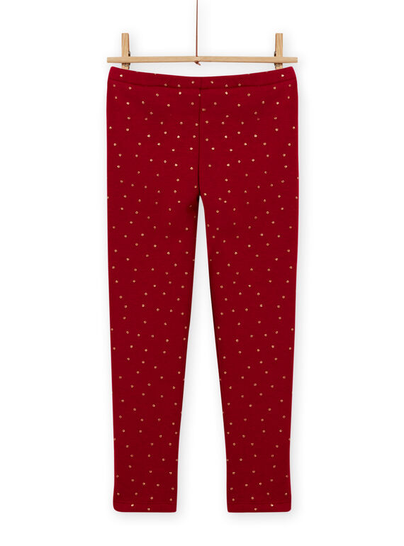 Karminrote Tupfen-Leggings für Mädchen MAJOLEG2 / 21W901N5PANF504