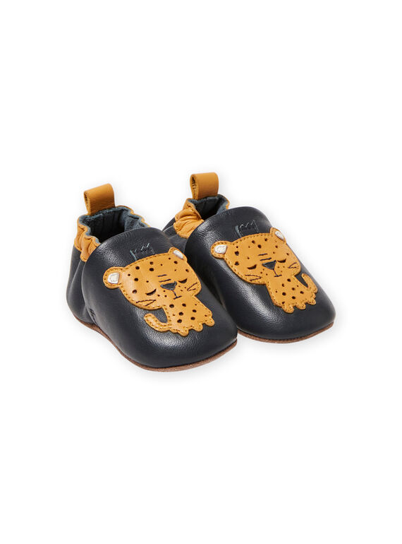 Blaue Lederpantoffeln Baby Junge Tiger MUCHOLEO / 21XK3823D3S070