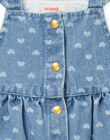 Baby Mädchen Jeanskleid mit Herzchenaufdruck und Taschen NIMOROB1 / 22SG09N1ROBP270