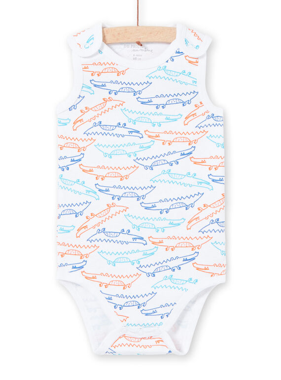 Weißer Baby-Jungen-Druck-Bodysuit LEGABODCRO / 21SH14G3BDL000