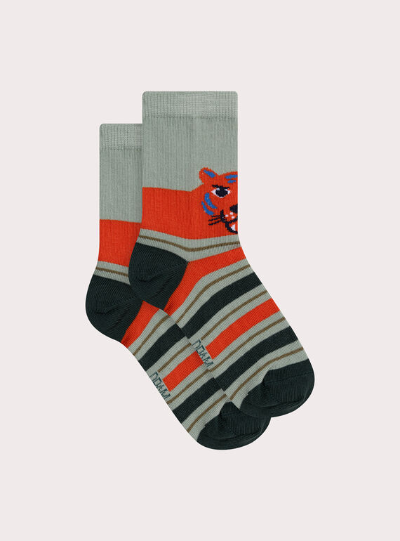 Socken mit Tigermotiv, Jungen XYOJOCHO2 / 25WI02E6SOQ614