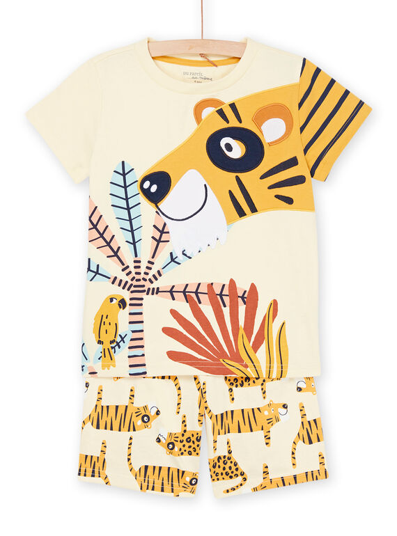 Hellgelber Pyjama mit Tigermuster und -druck REGOPYCTIG / 23SH12H9PYJ103