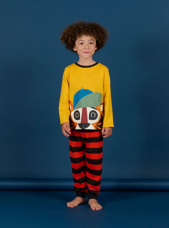 Langer Pyjama mit Tigermuster 3-teilig PEGOPYJMAN3 / 22WH1263PYGB114