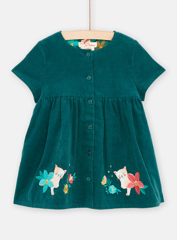 Petrolblaues Wendekleid für Baby-Mädchen SIDUROB3 / 23WG09P1ROB716