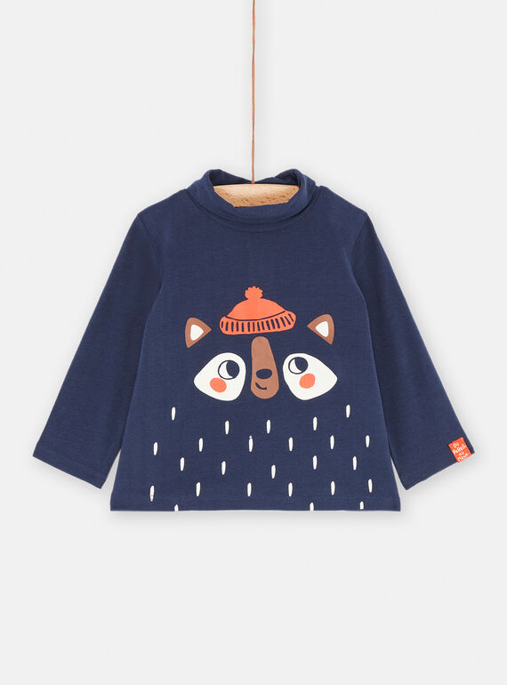 Neptunblauer Unterziehpullover mit Stehkragen für Baby-Jungen SUJOSOUP4 / 23WG10N1SPL622