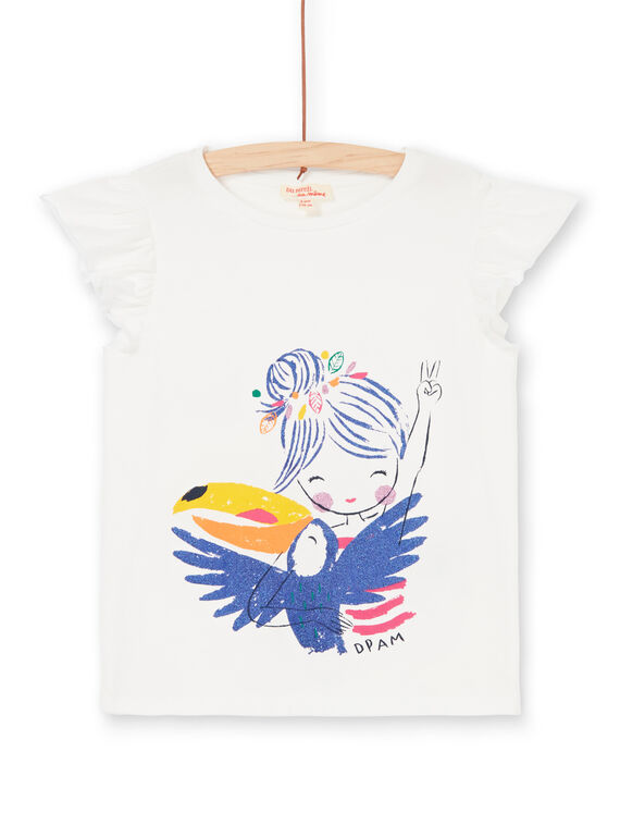 T-Shirt in Ecru und Blau LANAUTI2 / 21S901P1TMC001