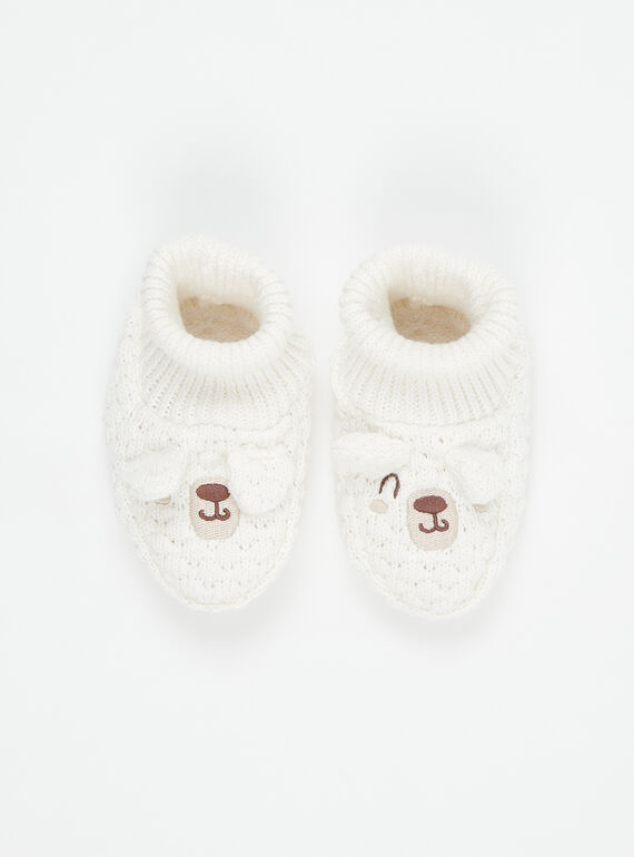 Off-white gestrickte Hausschuhe SOU1CHOS2 / 23WF4212CHPA001