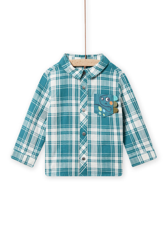 Baby Junge Ente blau-weiß kariertes Hemd NUGACHEM / 22SG10O1CHM714