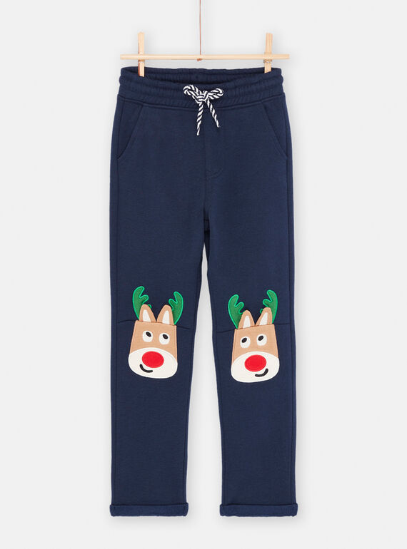 Nachtblaue Hose mit Hirschpatches für Jungen SOWAYPAN / 23W902S1PAN705