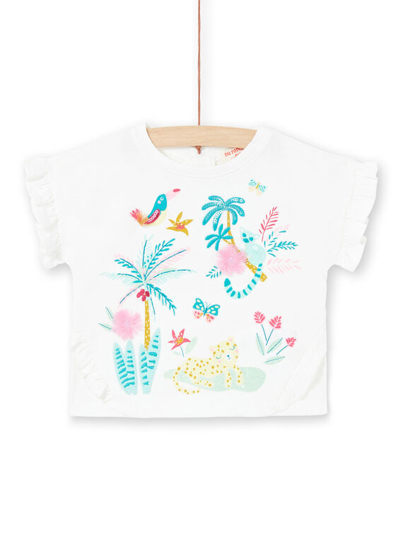 Langarm-T-Shirt ecru Baby Mädchen LIVERTIA / 21SG09Q1TML001