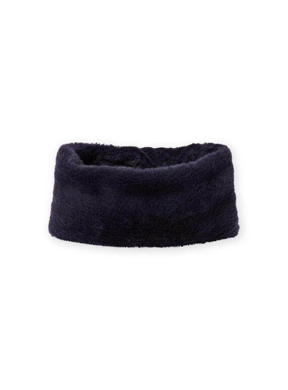 Mitternachtsblauer Kunstfell-Schlüpfer für Mädchen MYAMIXSNOO1 / 21WI0151SNOC205