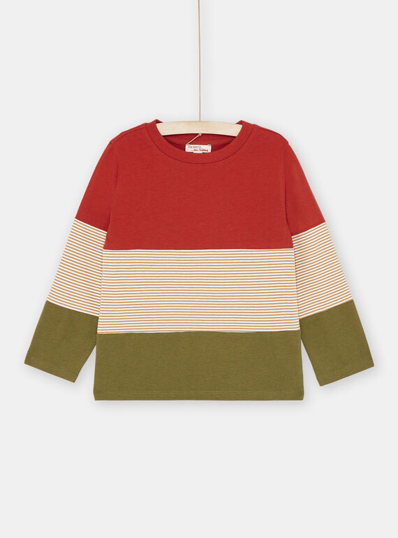 Braun-grünes T-Shirt für Jungen SOJOTIDEC2 / 23W902F1TML410