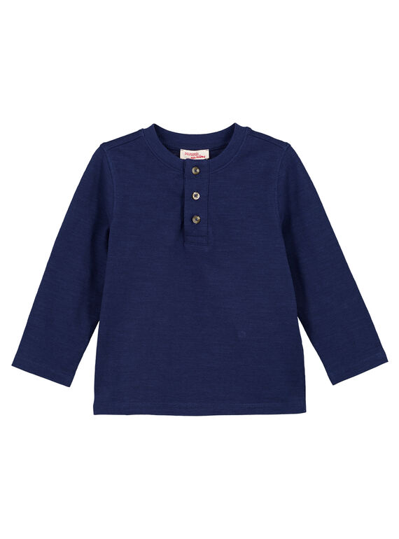 Langärmeliges Henley-Shirt Marineblau GOJOTUN1 / 19W90234D32070