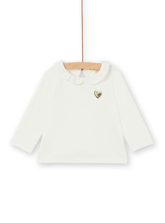 Aus weißer Baumwolle T-Shirt Baby Mädchen LIJOBRA3 / 21SG0933BRA001