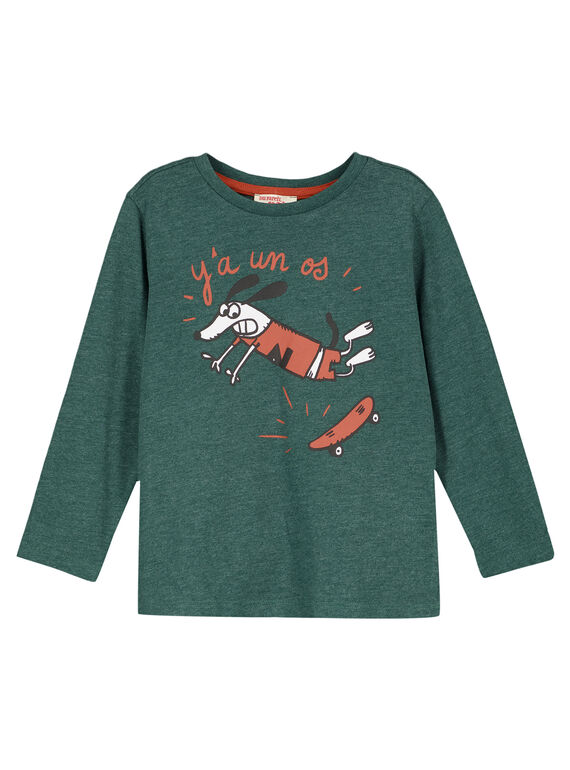 Waldgrünes Langarm-T-Shirt GOJOTICHI3 / 19W902L6D32G620