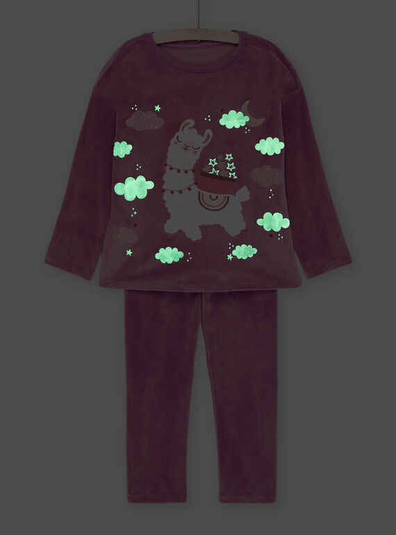 Pink animierter Lama-Pyjama für Mädchen SEFAPYJALP / 23WH1151PYJ302