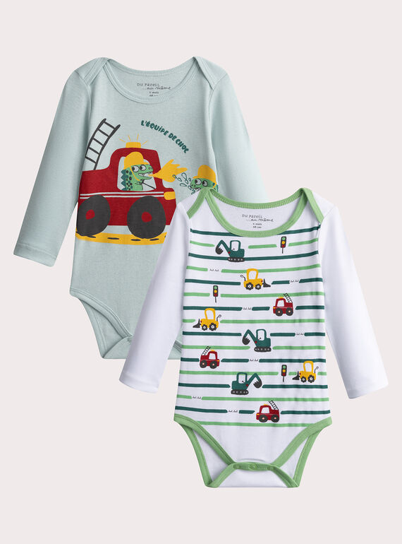 2er Set Langarm Body mit Traktormuster für Baby Jungen  VEGABODFEU / 24WH1483BDL000
