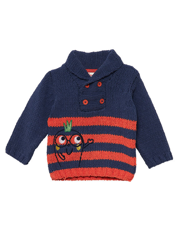 Gestreifter Chenille-Pullover für Jungen JUVIPUL / 20SG10D1PULC225
