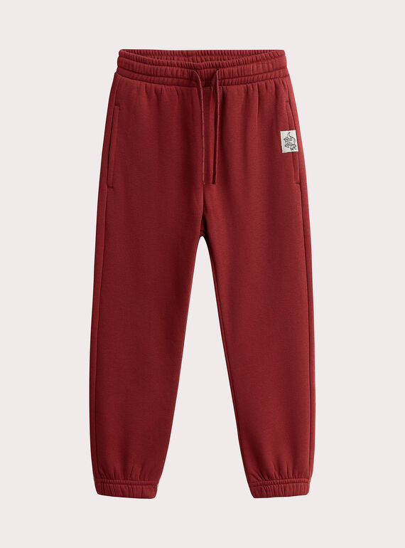 Rubinrote Jogginghose für Jungen VOJOJOB2 / 24W902G3JGBF529