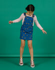 Kind Mädchen Kleid in blauem Leopardenprint Twill NAGAROB2 / 22S901O1ROBC220