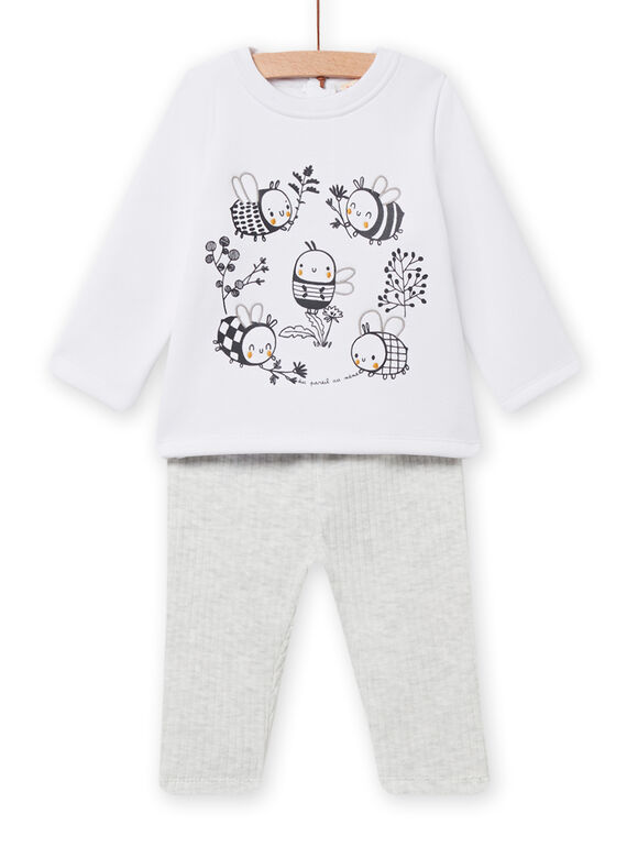 Weißer und grauer Baby-Strampler NOU1ENS6 / 22SF0541ENS000