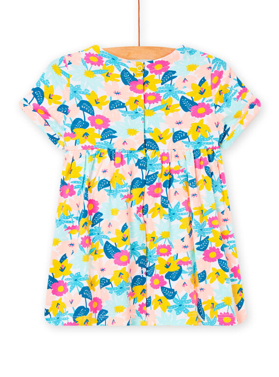 Baby Mädchen Weißes Kleid mit Blumendruck NIPLAROB4 / 22SG09K3ROB000