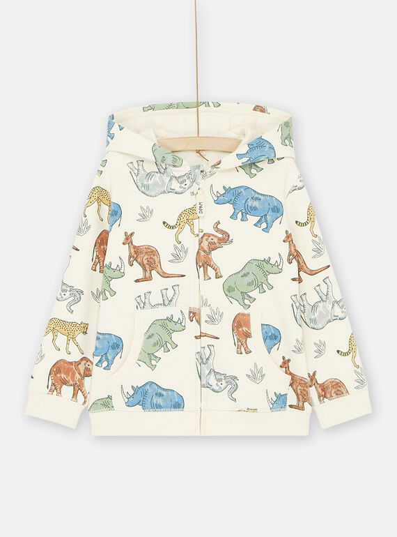Cremefarbene Weste mit Tierprint, Jungen SOKYOGIL1 / 23W902I2GILA002