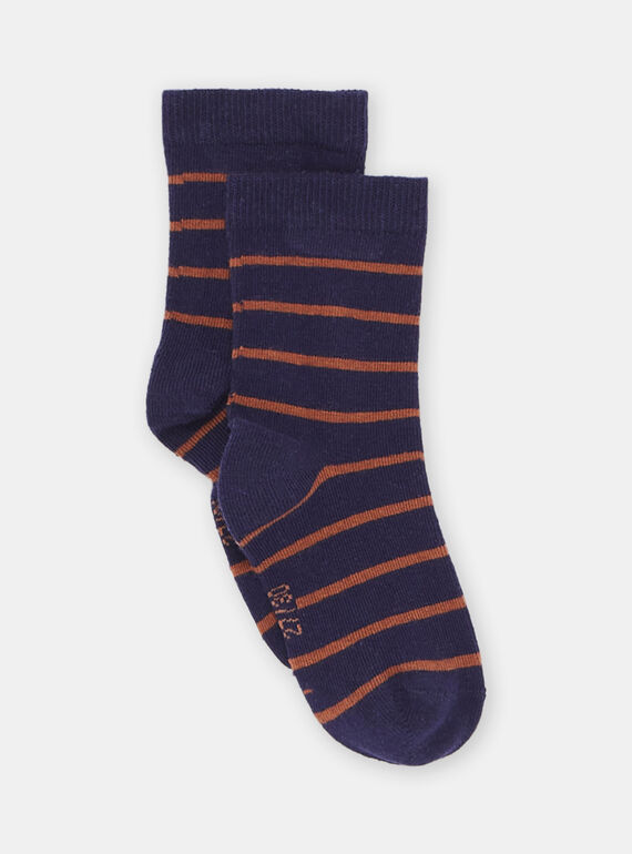 Socken in Canelle mit Ringelmuster, Jungen SYOJOCHOR2 / 23WI02BASOQ809