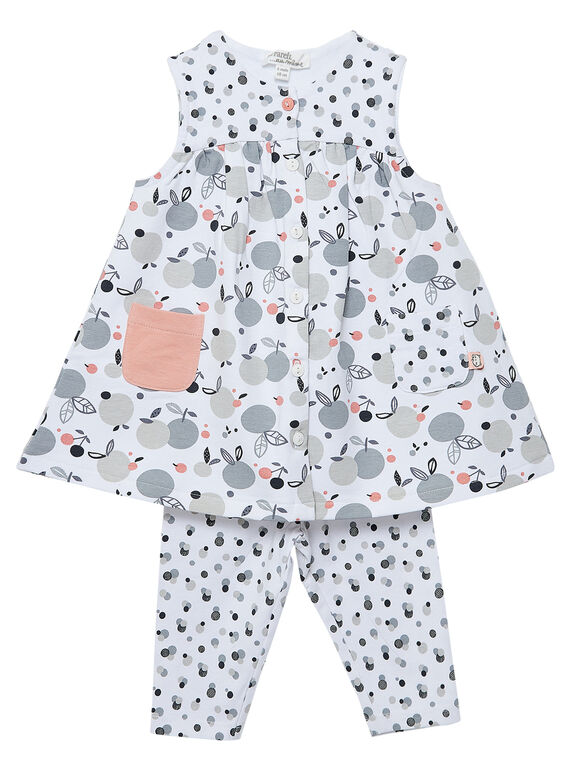 Set aus ärmellosem Kleid + Leggings für neugeborene Mädchen JOU1ENS2 / 20SF03J1ENS000