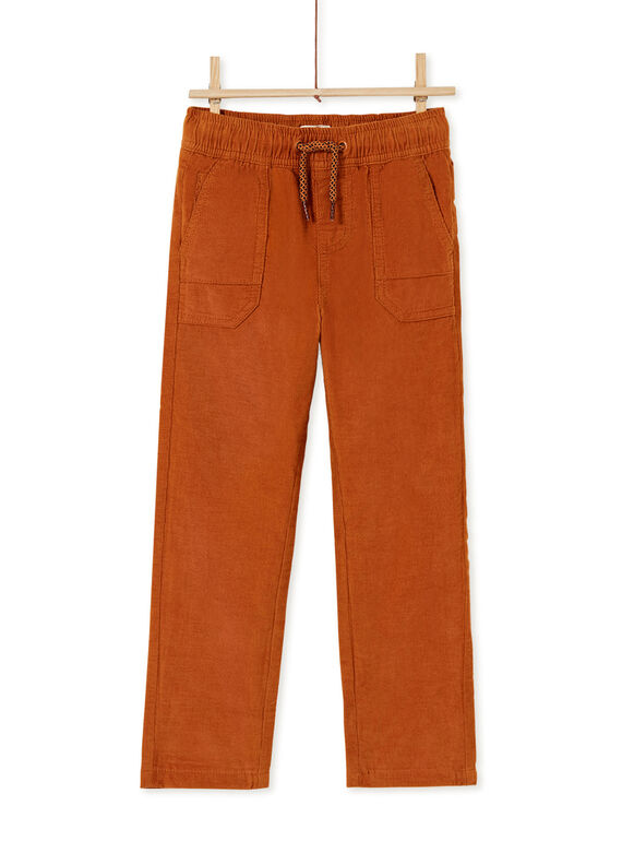Hose mit Gummizug in der Taille und braunen Taschen für Kinder und Jungen KOGOPAN1 / 20W902L2PANI806