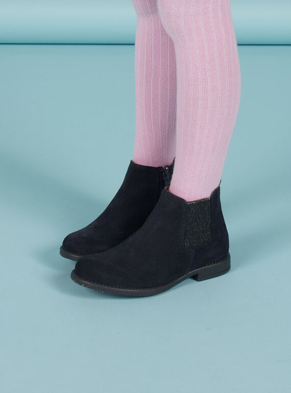 Marineblaue Wildlederstiefel Kind Mädchen MABOOTVIA / 21XK3572D0D070