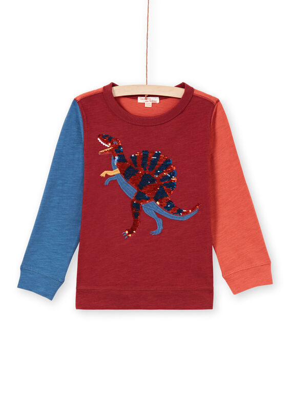 Jungen-T-Shirt in Rot und Marineblau MOPATEE3 / 21W902H1TML719