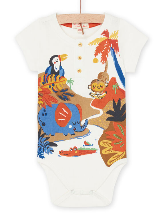 Body in Ecru mit Tiermotiven RUJUNBOD / 23SG10U1BOD001