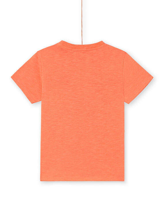 Jungen-T-Shirt in fluoreszierendem Orange LOBONTI2 / 21S902W5TMCE411