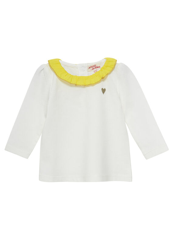 Naturweißes langärmeliges Baby-Jäckchen für Mädchen JIJOBRA4 / 20SG0944BRA001