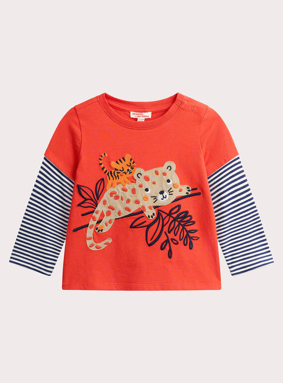 Langärmliges T-Shirt mit Tiermotiven Kleinkind Junge VUKOTEE1 / 24WG1033TMLF503