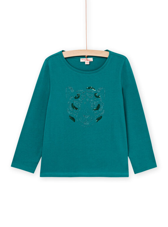T-Shirt mit Tiger-Animation aus Pailletten PAJOYTEE6 / 22W901BCTMLC217
