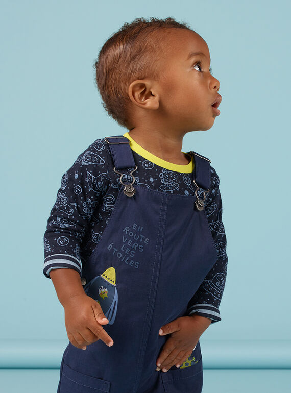 Wende-T-Shirt für Jungen mit schwarzem Space-Print MUPLATEE2 / 21WG10O1TMLC243